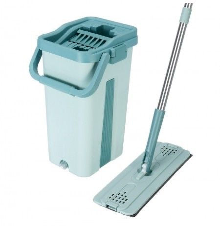 Flat Squeeze Mop With Hands Bucket Multi Use For Hardwood