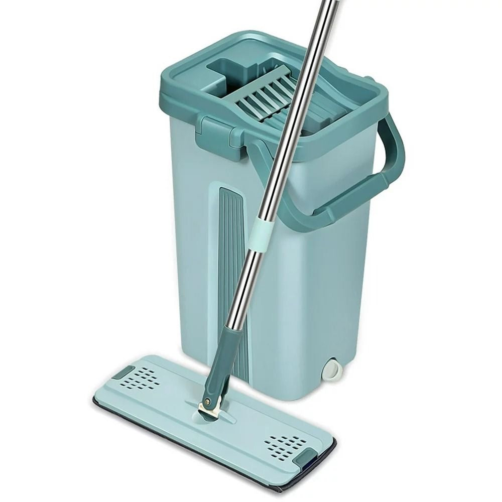 Flat Squeeze Mop With Hands Bucket Multi Use For Hardwood