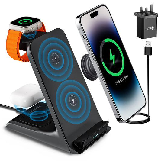 3 in 1 Wireless Charger Stand Fast Charging Station Dock